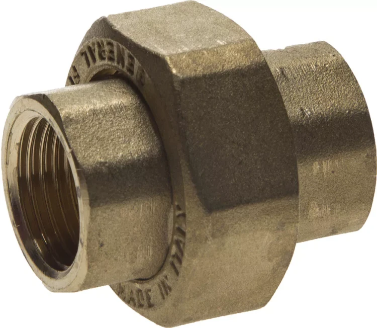 Соединитель GENERAL FITTINGS с накидной гайкой, латунь, г/г, 1/2" 51037-G/G-1/2 купить в Тюмени