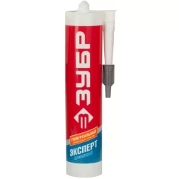 Герметик силиконовый ЗУБР "ЭКСПЕРТ" прозрачный, универсальный, 280мл 41233-2