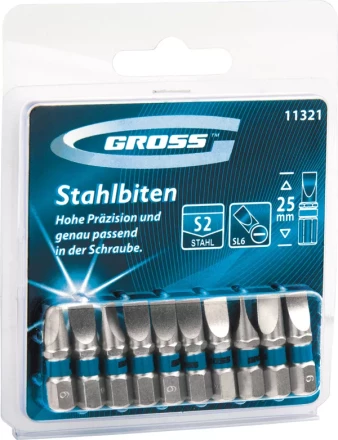 Набор бит РН2х25, сталь S2, 10шт GROSS 11330 купить в Тюмени