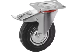 Колесо поворотное резина SCb 42 100 мм с тормозом (F) 1001717