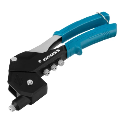 Заклепочник ручной Gross 40418, 290 мм, поворотный, 0-360, заклепки 2,4-3,2-4,0-4,8 мм купить в Тюмени