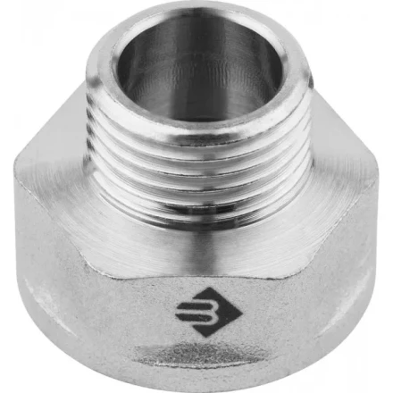 Переходник ЗУБР &quot;ЭКСПЕРТ&quot; удлиненный цилиндрический, никелированная латунь, 3/4&quot;х1/2&quot; 51283-3/4-1/2 купить в Тюмени