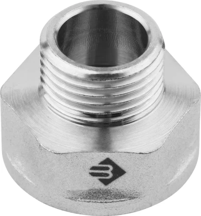 Переходник ЗУБР &quot;ЭКСПЕРТ&quot; удлиненный цилиндрический, никелированная латунь, 3/4&quot;х1/2&quot; 51283-3/4-1/2 купить в Тюмени