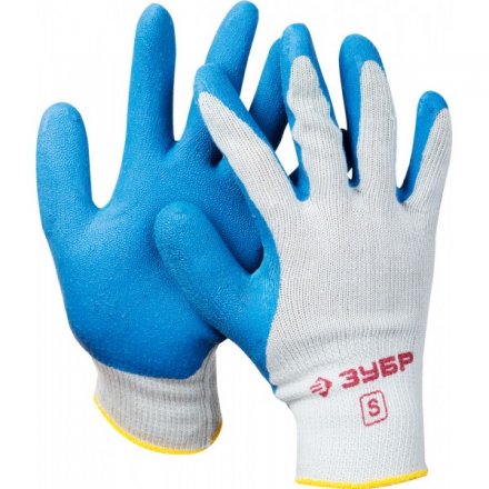 Перчатки ЗУБР рабочие с резиновым рельефным покрытием, размер S 11260-S купить в Тюмени