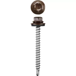 Саморезы СКД кровельные, RAL 8017 шоколадно-коричневый, 51 х 4.8 мм, 1 200 шт, для деревянной обрешетки, STAYER 30300-48-051-8017