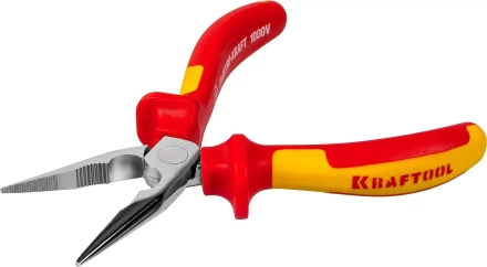 Тонкогубцы &quot;ELECTRO-KRAFT&quot;, Cr-Mo сталь, двухкомпонентная маслобензостойкая рукоятка, хромированное покрытие, 160мм. KRAFTOOL 2202-3-16 2202-3-16_z01 купить в Тюмени