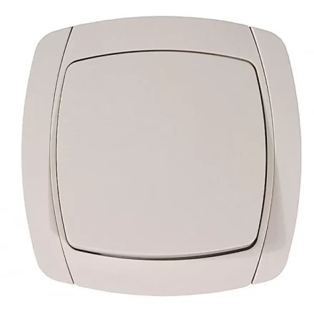 Выключатель СВЕТОЗАР &quot;CITY LIGHT&quot; одноклавишный в сборе, цвет бежевый, 10А/~250В SV-54230-B купить в Тюмени