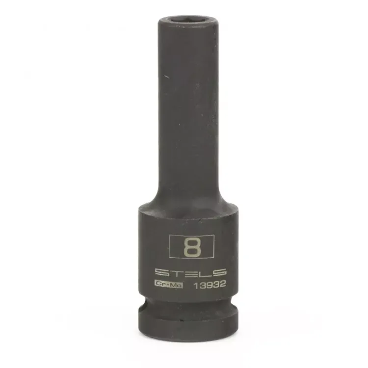 Головка ударная удлиненная шестигранная 8 мм 1/2" CrMo  Stels 13932 купить в Тюмени