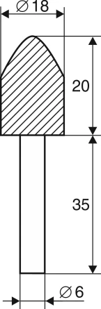 Шарошка абразивная Цилиндр с заострением 18х20х6 мм Энкор 21657 купить в Тюмени