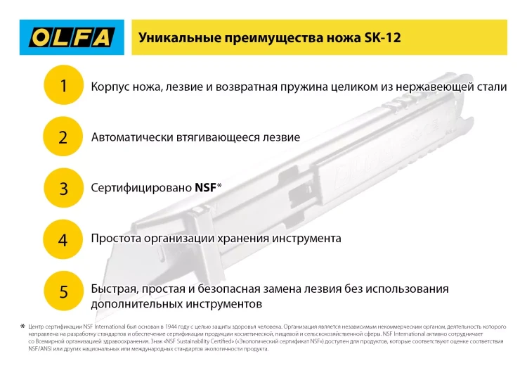 Лезвие OLFA, трапециевидное для SK-12 OL-SKB-2S/10B купить в Тюмени