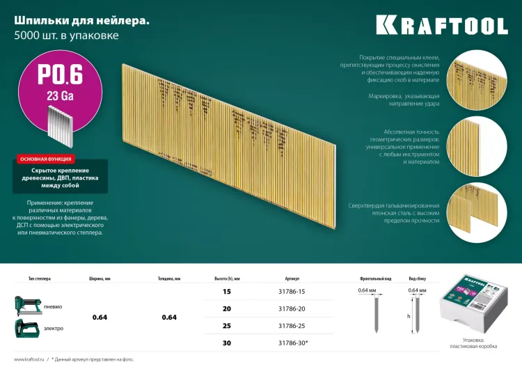 Шпильки тип 23GA (P0.6) 10 000 шт 31786-20 купить в Тюмени