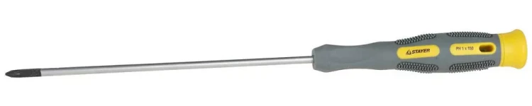 Отвертка STAYER "PRECISION" MAX-GRIP для точн работ, Cr-V, намагн, PH №1x150мм 25826-1-150 G купить в Тюмени