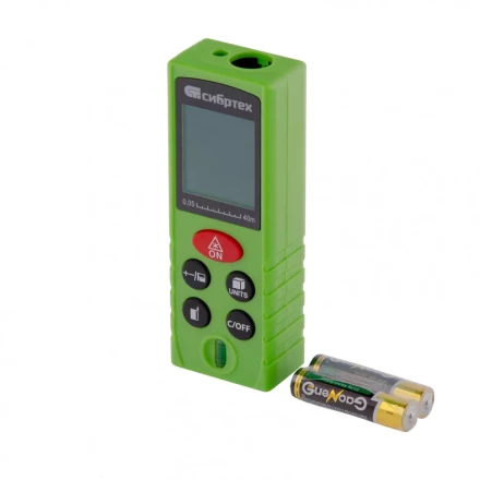 Лазерный дальномер Сибртех PM-40 с пузырьковым уровнем 38010 купить в Тюмени