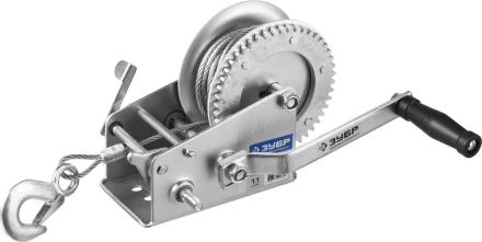 Лебедка ручная барабанная ЗУБР &quot;ПРОФЕССИОНАЛ&quot;, тяговая, тросовая, 1,1т, 8м 43113-1.1_z01 купить в Тюмени