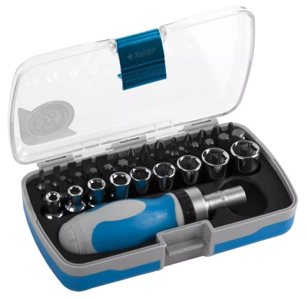 Набор ЗУБР Отвертка &quot;ЭКСПЕРТ&quot; реверс.с насадками, 2-хкомпон. ручка, HEX1/4&quot; - SQ1/4&quot;,в пласт. боксе, 38 пред. 25288-H38 купить в Тюмени