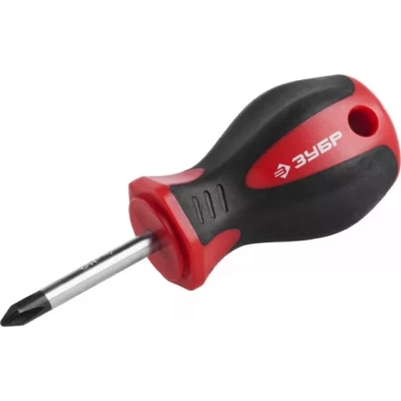 Отвертка ЗУБР &quot;МАСТЕР&quot;, &quot;STUBBY&quot; ( бочка ), Cr-v, эргономичная двухкомпонентная рукоятка, PH1x38мм 25062-38-1_z02 купить в Тюмени