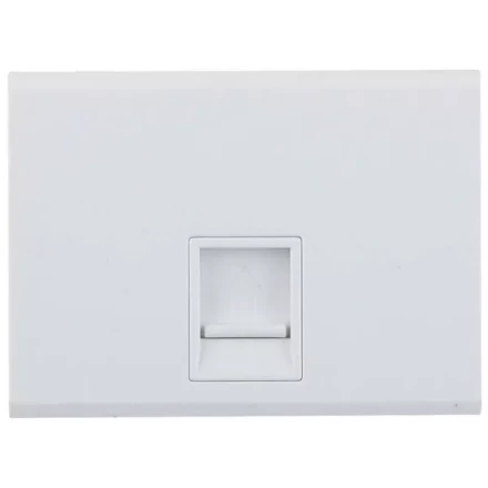 Розетка СВЕТОЗАР &quot;ЭФФЕКТ&quot; компьютерная, одинарная, без вставки и рамки, цвет белый SV-54419-W купить в Тюмени