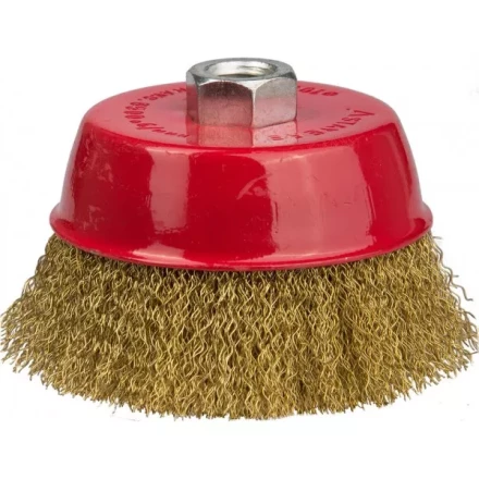 STAYER &quot;PROFESSIONAL&quot;. Щетка чашечная для УШМ, витая стальная латунированная проволока 0,3мм, 100ммхМ14 35125-100_z01 купить в Тюмени