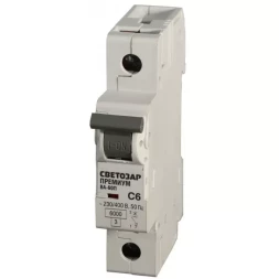Выключатель автоматический СВЕТОЗАР "ПРЕМИУМ" 1-полюсный, 20 A, "C", откл. сп. 6 кА, 230 / 400 В SV-49021-20-C