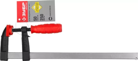 Струбцина ЗУБР &quot;МАСТЕР&quot;, тип &quot;F&quot;, пластмассовая ручка, стальная закаленная рейка, 50х250мм 32150-050-250 купить в Тюмени