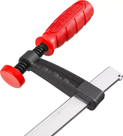 Струбцина ЗУБР &quot;МАСТЕР&quot;, тип &quot;F&quot;, пластмассовая ручка, стальная закаленная рейка, 50х250мм 32150-050-250 купить в Тюмени