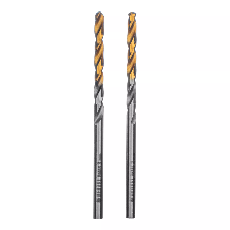 Сверло спиральное по металлу 3 x 60 мм, Р6М5, Golden Tip , 2шт. Denzel 718225 купить в Тюмени