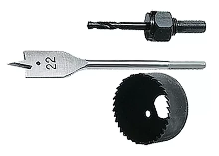 Набор для установки врезных замков 22 мм/54 мм перовое сверло/кольцевая пила MATRIX 70494 купить в Тюмени