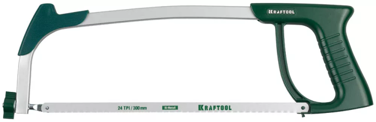 Ножовка по металлу, KRAFTOOL 15811, металлическая рукоятка, натяжение 120 кг, 300 мм 15811 купить в Тюмени