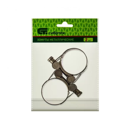 Хомуты металлические силовые 36-39 мм ширина 20 мм шарнирный W4 2 шт Сибртех 475233 купить в Тюмени