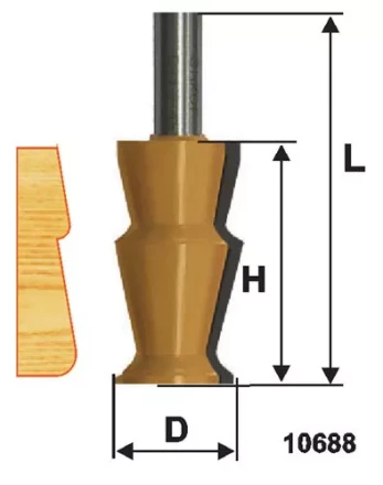 Фреза по дереву кромочная фигурная 32х57 №5 твердосплав ц/хв 12 ЭНКОР 10688 купить в Тюмени