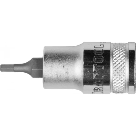 Торцовая бита-головка KRAFTOOL &quot;INDUSTRIE QUALITAT&quot;, материал S2, HEX, сатинированная, 1/2&quot;, H3 27908-03_z01 купить в Тюмени