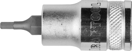 Торцовая бита-головка KRAFTOOL &quot;INDUSTRIE QUALITAT&quot;, материал S2, HEX, сатинированная, 1/2&quot;, H3 27908-03_z01 купить в Тюмени