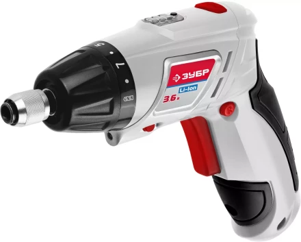 Отвертка аккум ЗУБР реверс,2 полож.корпуса,подсветка,регул. момента,набор из бит и сверл,Литий-ион 1,5 Ач, 3Нм, 3,6В ЗО-3.6-ЛИ купить в Тюмени