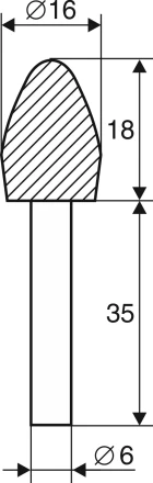 Шарошка абразивная Капля 16х18х6 мм Энкор 21663 купить в Тюмени