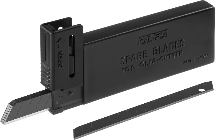 Лезвие OLFA сегментированные BLACK MAX, 9х80х0,38мм, 13 сегментов, 10шт OL-ABB-10B купить в Тюмени