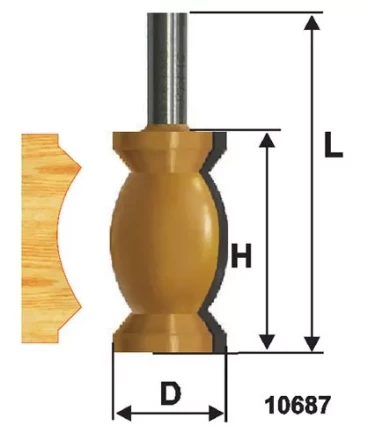 Фреза по дереву кромочная фигурная 32х57 №4 твердосплав ц/хв 12 ЭНКОР 10687 купить в Тюмени
