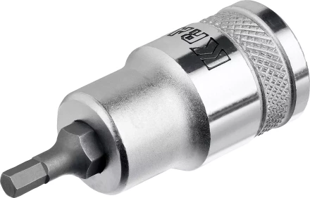 Торцовая бита-головка KRAFTOOL &quot;INDUSTRIE QUALITAT&quot;, материал S2, HEX, сатинированная, 1/2&quot;, H4 27908-04_z01 купить в Тюмени