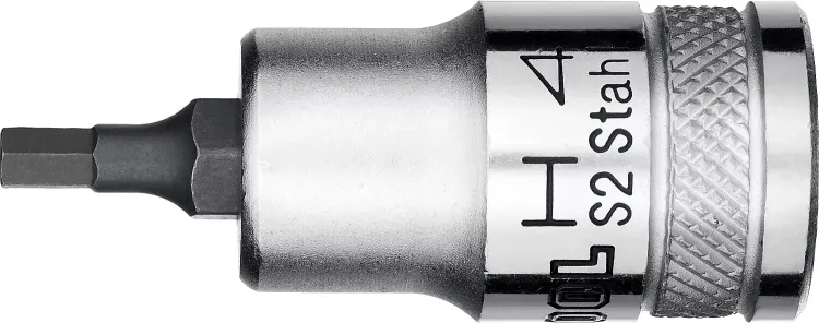 Торцовая бита-головка KRAFTOOL "INDUSTRIE QUALITAT", материал S2, HEX, сатинированная, 1/2", H4 27908-04_z01 купить в Тюмени