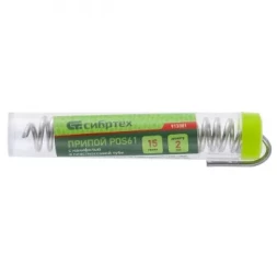 Припой с канифолью D 2 мм 15 г POS61 в пластмассовой тубе Сибртех 913381