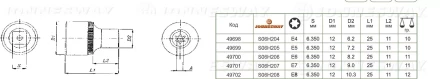 Торцевая головка 1/4&quot;DR внешний TORX Е-4 S06H204 Jonnesway 49698 купить в Тюмени
