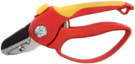 Секатор GRINDA двухкомпонентные ручки, обычный механизм, с эфесом, прямые лезвия с упорной наковальней, 205мм 8-423227_z01 купить в Тюмени