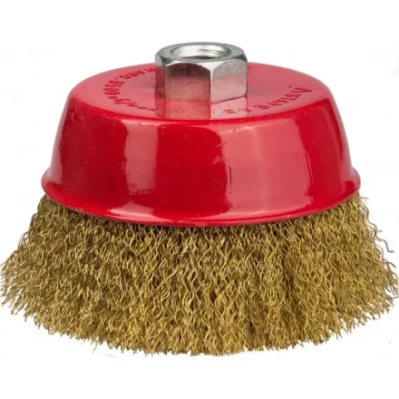 STAYER "PROFESSIONAL". Щетка чашечная для УШМ, витая стальная латунированная проволока 0,3мм, 75ммхМ14 35125-075_z01 купить в Тюмени