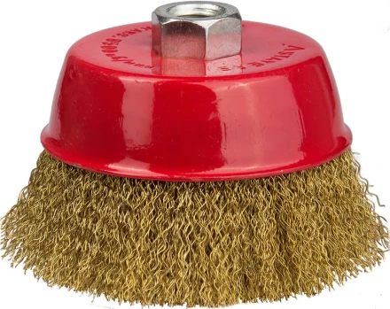 STAYER "PROFESSIONAL". Щетка чашечная для УШМ, витая стальная латунированная проволока 0,3мм, 75ммхМ14 35125-075_z01 купить в Тюмени