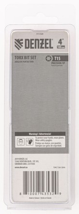 Бита T15x100 мм, 5 шт. Denzel 7711329 купить в Тюмени