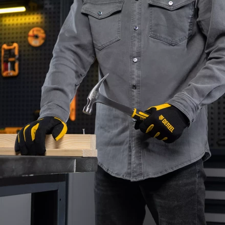 Молоток-гвоздодер 350 г Denzel, цельнометаллический, двухкомпонентная рукоятка 10422 купить в Тюмени