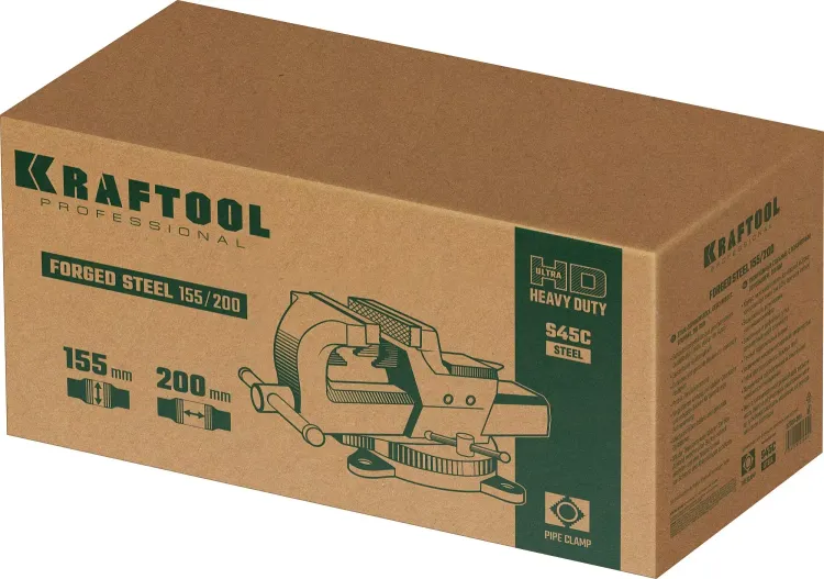 Тиски KRAFTOOL FORGE кованные стальные 32700-200 купить в Тюмени