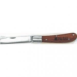 Нож садовый 173 мм складной прямое лезвие деревянная рукоятка  PALISAD 79003 купить в Тюмени