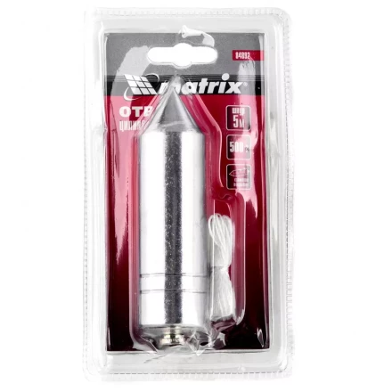 Отвес цилиндрический 500 г шнур 5 м Matrix 84892 купить в Тюмени