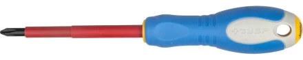 ЗУБР "ПРОФИ ЭЛЕКТРИК". Отвертка Cr-V, трехкомпонент рукоятка, высоковольтная до ~1000В, PH №2, 100 мм 25262-2-100 купить в Тюмени
