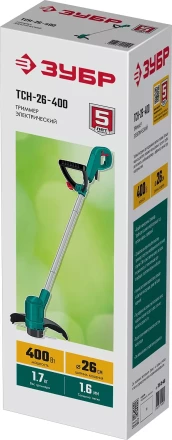 ЗУБР 400 Вт, ш/с 26 см, сетевой триммер (ТСН-26-400) купить в Тюмени
